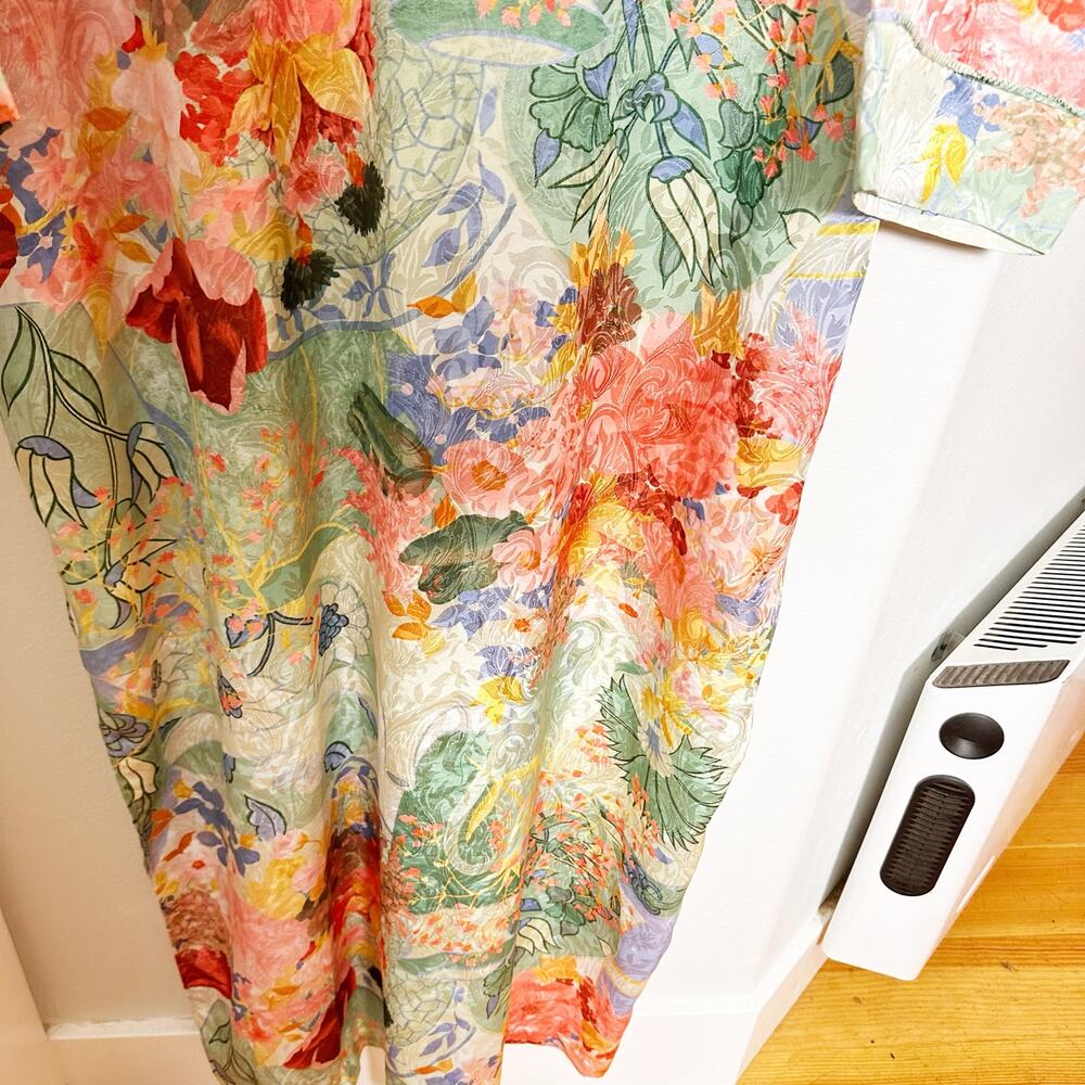VTG Mary McFadden Long Caftan Mumu House Dress Abstract Floral Pattern One Size - Picture 9 of 12